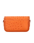 Caia Crossbody in Tangerine Ostrich & Ostrich Leg
