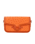 Caia Crossbody in Tangerine Ostrich & Ostrich Leg