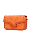 Caia Crossbody in Tangerine Ostrich & Ostrich Leg