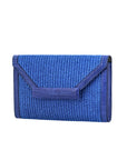 Harlow in Mod Blue Ostrich Leg & Raffia
