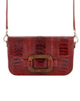 Deya in Cherry Red Ostrich Leg