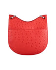 Mini Nova in Natural Raffia & Scarlet Red Ostrich