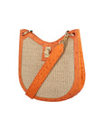 Mini Nova in Tangerine Ostrich & Raffia