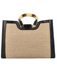 Kai in Black Ostrich Leg & Raffia