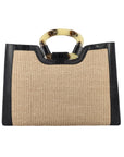 Kai in Black Ostrich Leg & Raffia