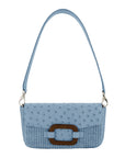 Deya in Blue Jean Raffia & Astrale Ostrich