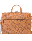 Multi compartment laptop bag in Cognac Maddog Ostrich