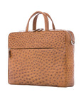Multi compartment laptop bag in Cognac Maddog Ostrich