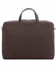 Multi compartment laptop bag in Nicotine Ostrich