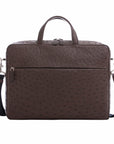 Multi compartment laptop bag in Nicotine Ostrich