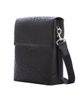 Medium Messenger in Black Ostrich