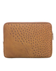 13 inch Laptop Case in Antique Saddle Maddog Ostrich