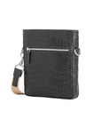 Small Crossbody in Black Crocodile