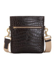 Small Crossbody in Brown Crocodile