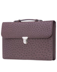 Single clasp briefcase in Nicotene Ostrich