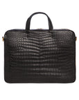 Laptop bag in Black Crocodile