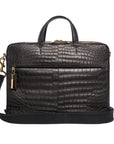 Laptop bag in Black Crocodile