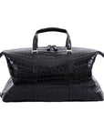 Large Weekender in Black Crocodile