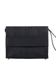 Wrist Pouch in Black Python & Nappa leather