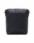 Small Messenger in Stone wash Ostrich Leg & Black Nappa