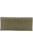 Nile Clutch In Forest Green Crocodile