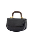Mini Picco in Black Crocodile