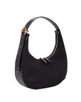 Aspen in Black Raffia & Black Ostrich Leg