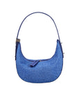 Lolita in Mod Blue Ostrich Leg & Raffia