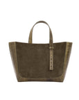 Small Davy Tote in Thyme Suede & Olive Ostrich Leg