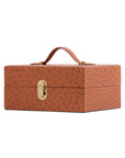 Medium Watchbox in Cognac Ostrich