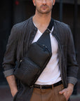 Orion Chestbag Black Python & Nappa