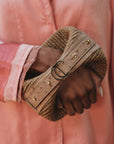 Lolita in Caramel Raffia & Desert Ostrich