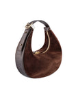 Lolita in Chocolate Suede & Nicotine Ostrich Leg