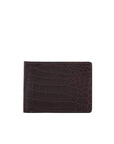 Coin Wallet in Black Crocodile