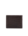 Coin Wallet in Dark Brown Crocodile
