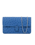 Accordion Crossbody Wallet in Clemaris Ostrich