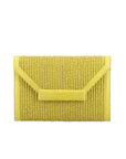 Harlow in Warm Olive Ostrich Leg & Yellow Raffia