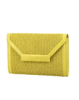 Harlow in Warm Olive Ostrich Leg & Yellow Raffia