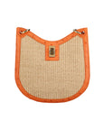 Mini Nova in Tangerine Ostrich & Raffia
