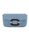 Deya in Blue Jean Raffia & Astrale Ostrich