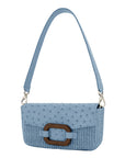 Deya in Blue Jean Raffia & Astrale Ostrich