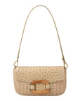Deya in Natural Raffia & Oryx Ostrich