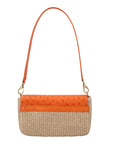 Deya in Tangerine Ostrich & Raffia