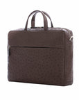 Multi compartment laptop bag in Nicotine Ostrich
