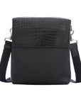 Medium Messenger in Black Crocodile & Nappa