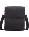Medium Messenger in Black Ostrich