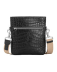Small Crossbody in Black Crocodile