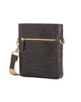 Small Crossbody in Brown Crocodile