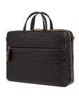 Laptop bag in Black Crocodile