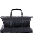 Large Weekender in Black Crocodile